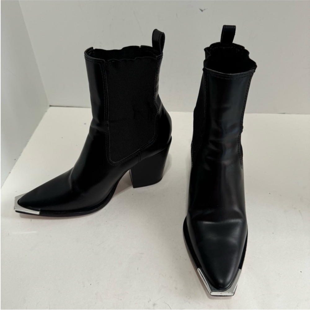 Schutz Springsteen Leather Chelsea Western Booties